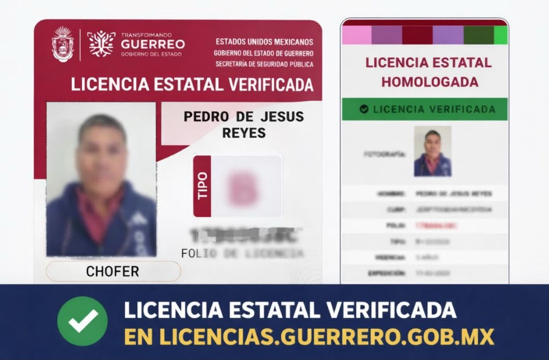Imagen de referencia de licencia estatal de conducir verificada